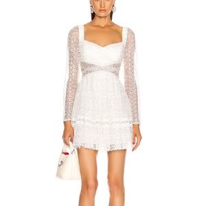 Self-Portrait lace cut out mini dress